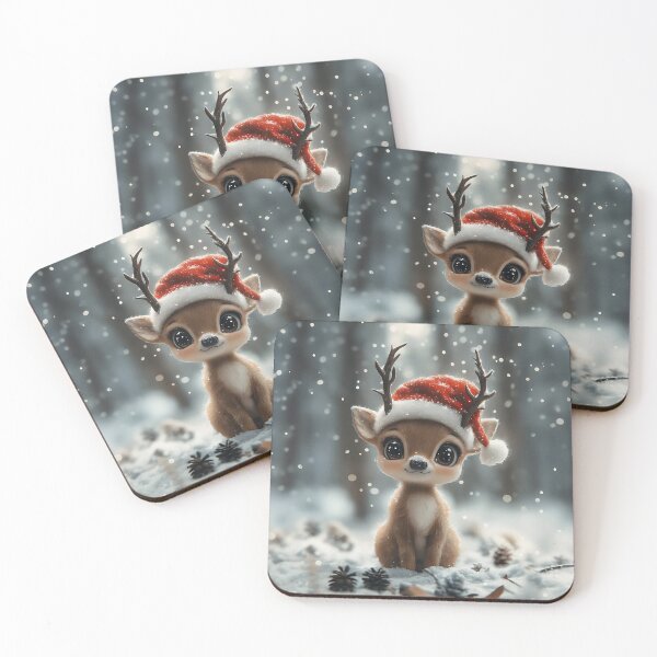 Item preview, Winter Magic: Cute Christmas Deer in the Snow designed and sold by CapybaraCompany.