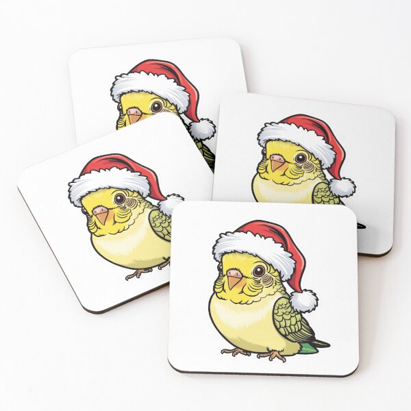Item preview, budgie with Christmas hat designed and sold by BearsAndSkulls.