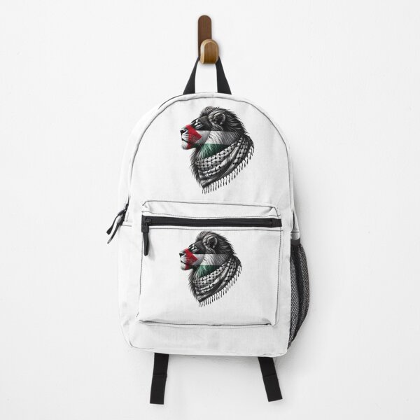 Item preview, a symbol of Palestinian resistance | Palestine Lion with the Palestinian flag painted on its face, wearing a keffiyeh designed and sold by HeeShirt.