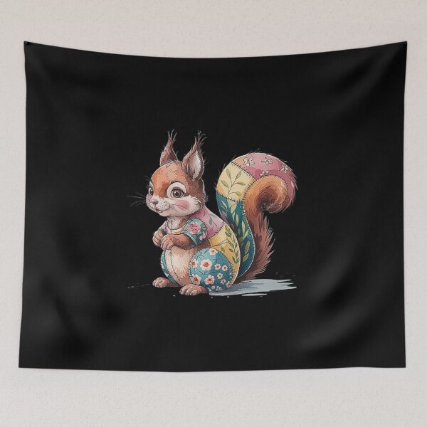 Item preview, Patchwork Squirrel with Floral Quilted Patterns designed and sold by love3617.