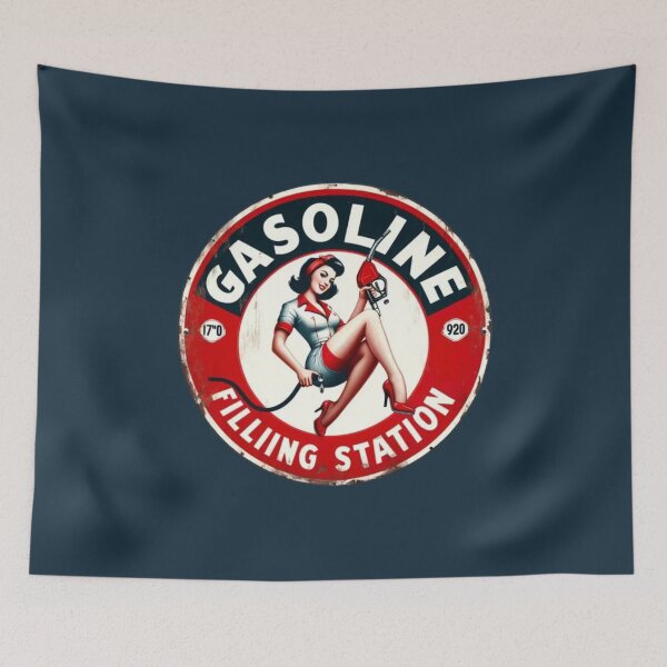 Item preview, Retro Style Gasoline Metal Sign designed and sold by FutureTraveller.