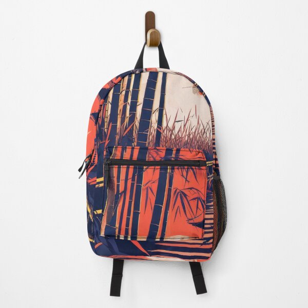 Item preview, Bamboo Forest Scene Featuring Traditional Temple In Silkscreen Style designed and sold by estampavibe.
