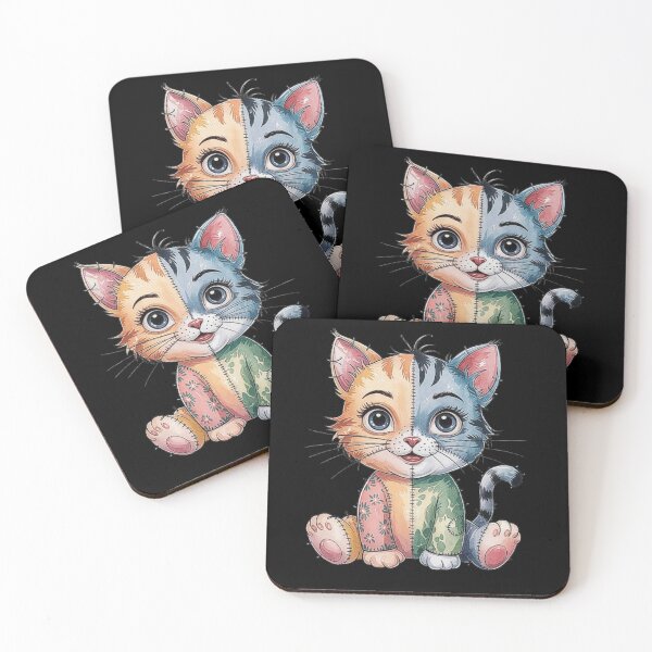 Item preview, Patchwork Cute Cat Illustration with Vibrant Colors designed and sold by love3617.