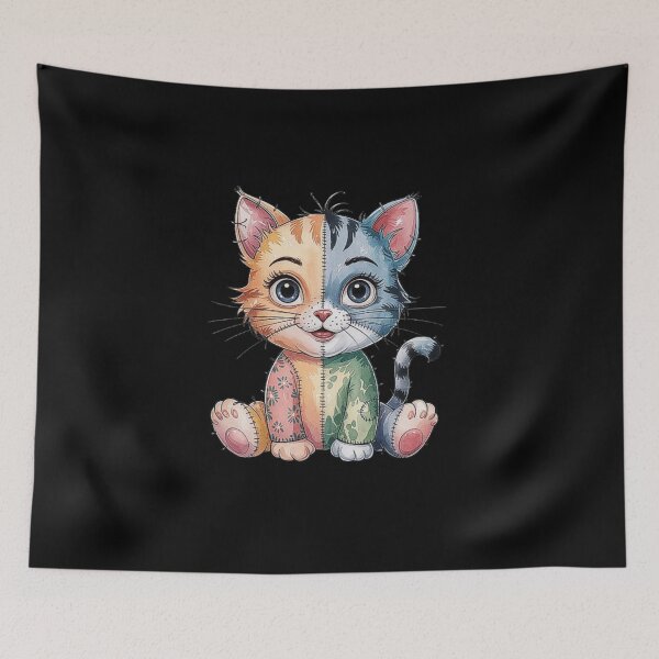 Item preview, Patchwork Cute Cat Illustration with Vibrant Colors designed and sold by love3617.