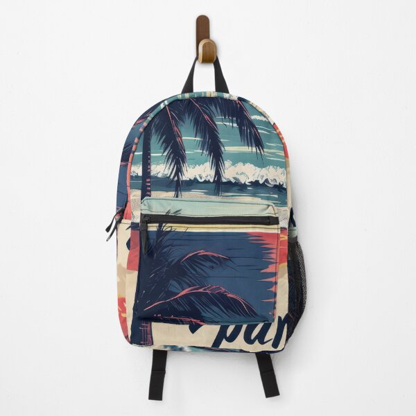 Item preview, Tropical Beach Scene Framed By Palm Trees At Sunset designed and sold by estampavibe.