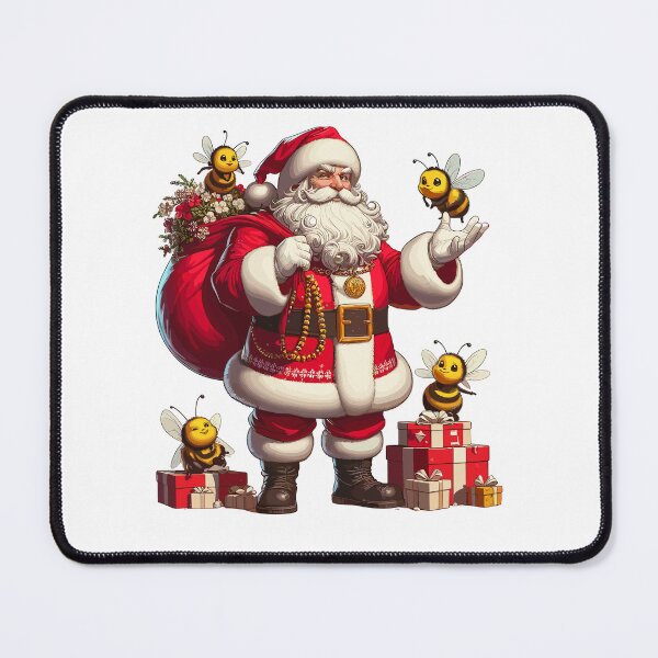 Item preview, American Santa Claus Holding Bee Present Xmas designed and sold by Artistoos.