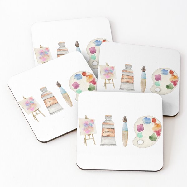 Item preview, Watercolor Art Tools Illustration designed and sold by nub-ngern.