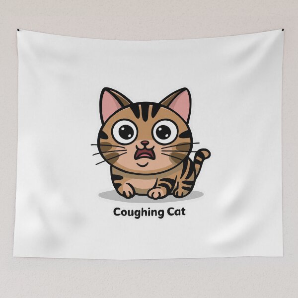 Item preview, Cat Coughing sticker , Cat Lover Sticker designed and sold by Dospart.