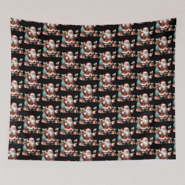 Item preview, American Santa Claus Holding Bee Present Xmas designed and sold by Artistoos.