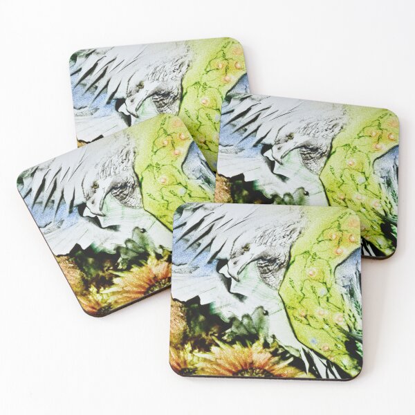 Item preview, Abstract Sand art Composition with Sunflowers and Eagle designed and sold by sandexperiment.