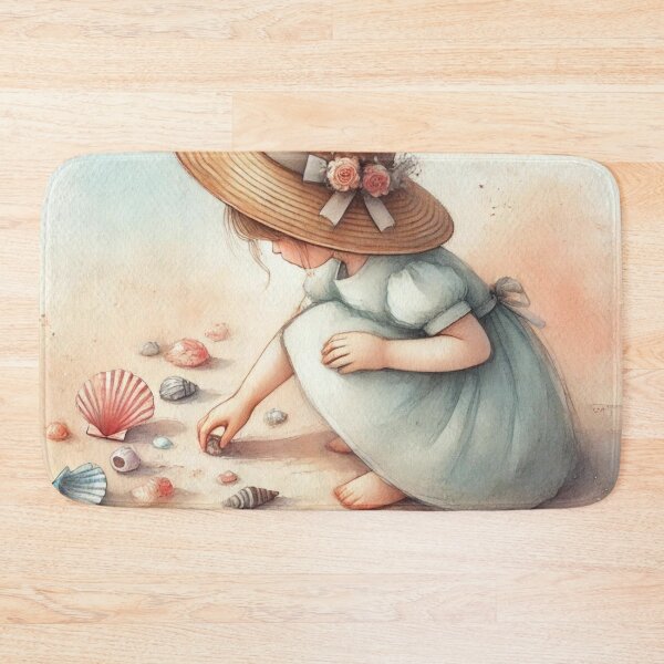 Item preview, Whimsical Seashell Collecting Scene designed and sold by MarkLines.