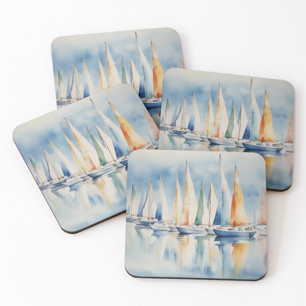Item preview, Colorful Sailboats on a Calm Horizon designed and sold by MarkLines.