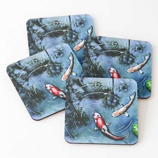 Item preview, Koi Fish in the Pond Colorful Sand Art designed and sold by sandexperiment.