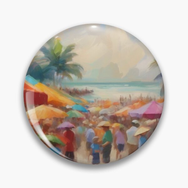 Item preview, Vibrant Seaside Market Scene designed and sold by MarkLines.