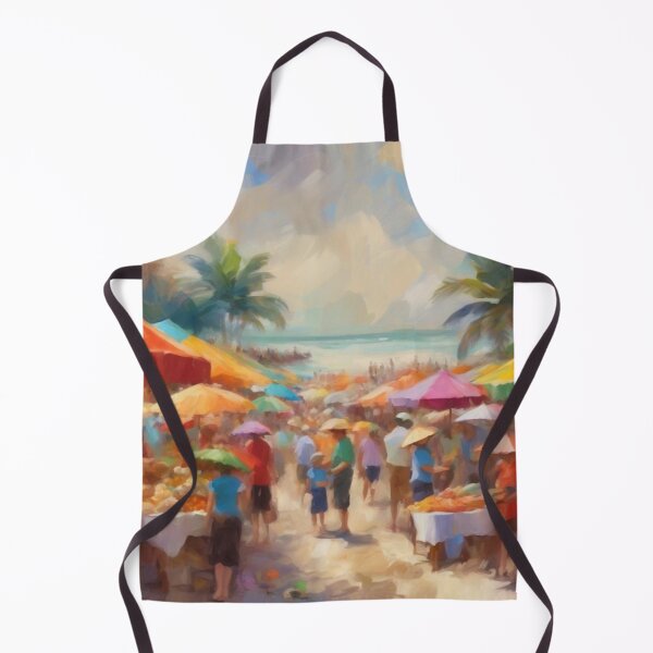 Item preview, Vibrant Seaside Market Scene designed and sold by MarkLines.