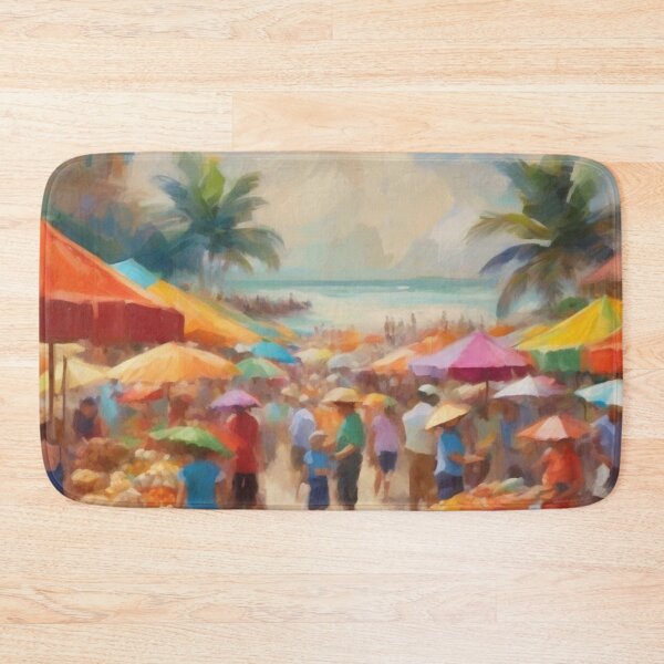Item preview, Vibrant Seaside Market Scene designed and sold by MarkLines.