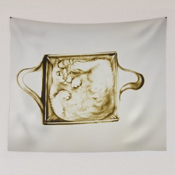 Item preview, Cat in a Bag Sand Art Illustration designed and sold by sandexperiment.