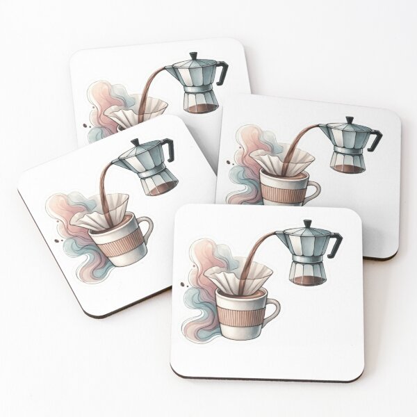 Item preview, Watercolor Filter Coffee Mocha Pot designed and sold by ArtQueen777.