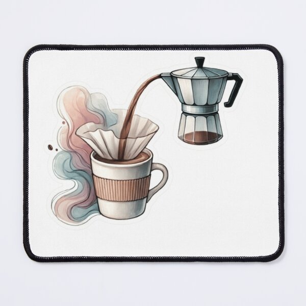 Item preview, Watercolor Filter Coffee Mocha Pot designed and sold by ArtQueen777.