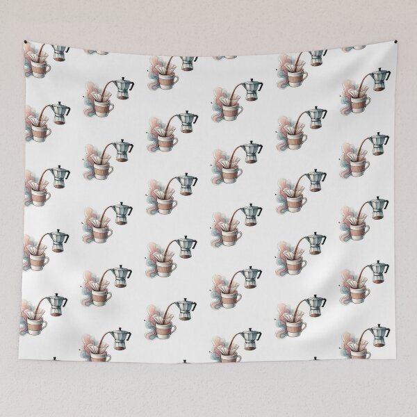 Item preview, Watercolor Filter Coffee Mocha Pot designed and sold by ArtQueen777.