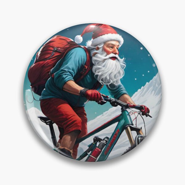 Item preview, Holiday MTB Racing: Santa’s Snowy Descent designed and sold by GrizzlyCollective.