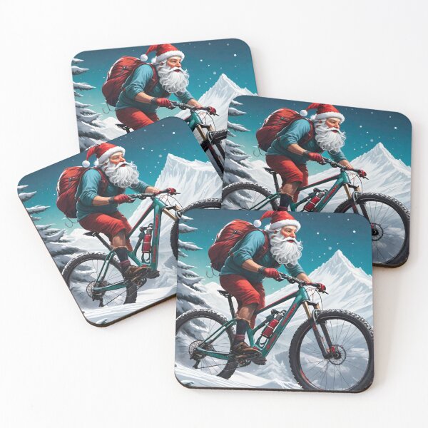Item preview, Holiday MTB Racing: Santa’s Snowy Descent designed and sold by GrizzlyCollective.