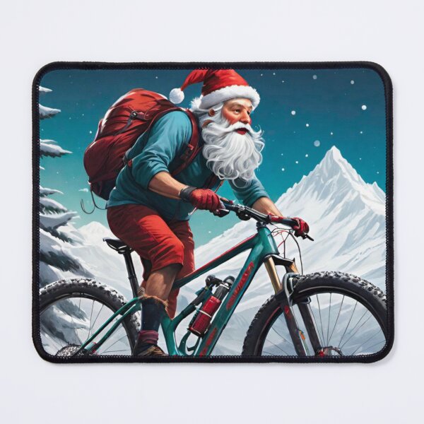 Item preview, Holiday MTB Racing: Santa’s Snowy Descent designed and sold by GrizzlyCollective.