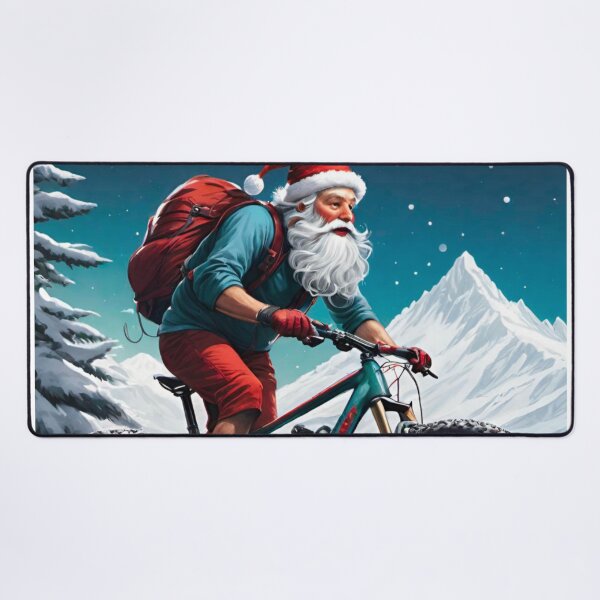 Item preview, Holiday MTB Racing: Santa’s Snowy Descent designed and sold by GrizzlyCollective.