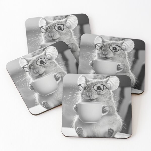 Item preview, Mouse Drinking Coffee, Funny Coffee Lover Photo designed and sold by CheekyAnimalz.