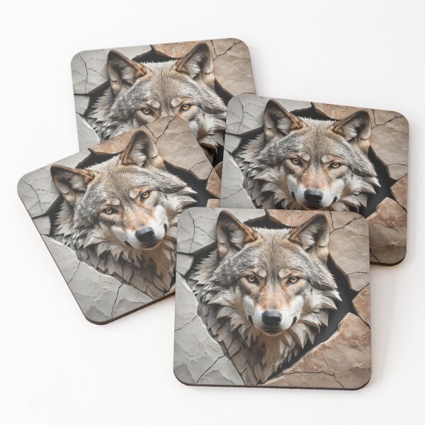 Item preview, Wolf Emerging Through Stone designed and sold by RebelPaintBrush.