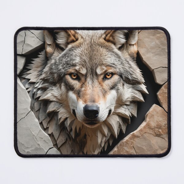 Item preview, Wolf Emerging Through Stone designed and sold by RebelPaintBrush.