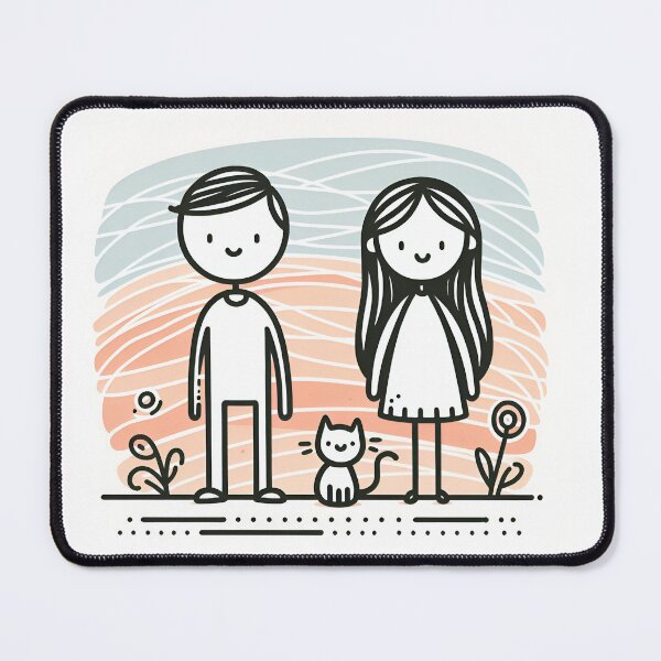 Item preview, Modern Childfree Family - Man Woman Cat designed and sold by Divine Ease.