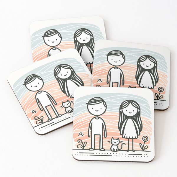 Item preview, Modern Childfree Family - Man Woman Cat designed and sold by Divine Ease.