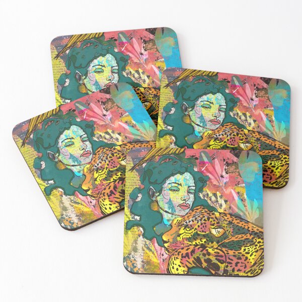 Item preview, Abstract Portrait Woman Embraced by a Jaguar  designed and sold by ginaisarty.