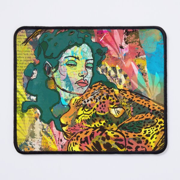 Item preview, Abstract Portrait Woman Embraced by a Jaguar  designed and sold by ginaisarty.