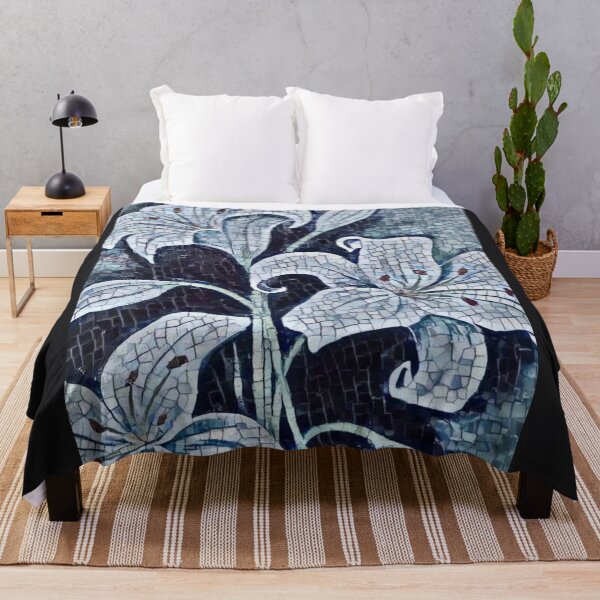 Item preview, lilies in a symphony of blue-gray colors designed and sold by PinkishGlasses.