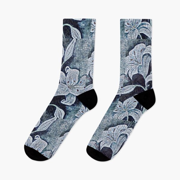 Item preview, lilies in a symphony of blue-gray colors designed and sold by PinkishGlasses.