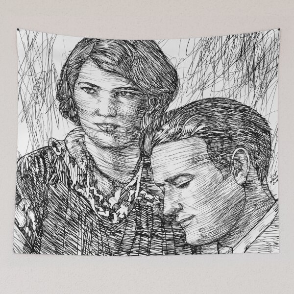 Item preview, ZELDA and F. SCOTT FITZGERALD ink portrait .3 designed and sold by lautir.