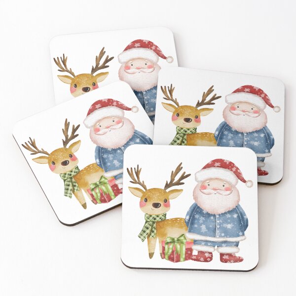 Item preview, Santa Claus with Christmas reindeer  designed and sold by pinkyfish1010.