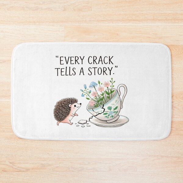Item preview, stay positive quotes-Every Crack Tells a Story - Hedgehog and Teacup Art designed and sold by PixelMuse2024.