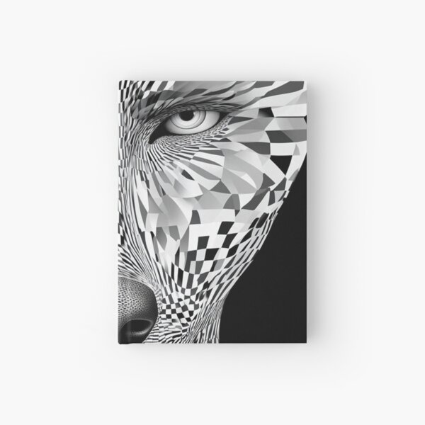 Item preview, Intricate Black and White Wolf Optical Illusion Art designed and sold by Creet-Design.