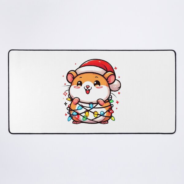 Item preview, Santa Hamster with Christmas Lights Cartoon Art designed and sold by Coffee Lifestyle.