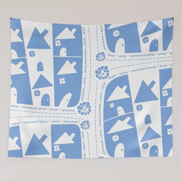 Item preview, Abstract blue house art designed and sold by Monddesign333.
