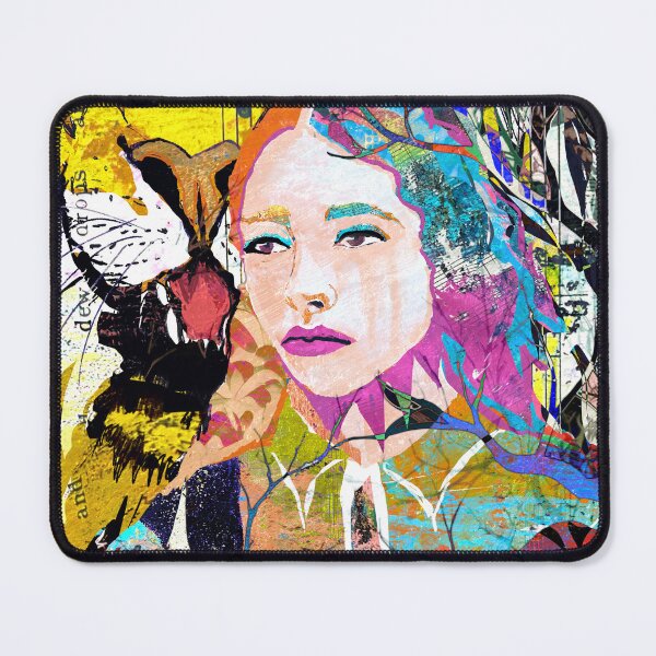 Item preview, Abstract Expressionism Portrait Woman with Tiger designed and sold by ginaisarty.