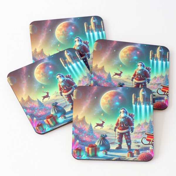 Item preview, Futuristic Santa in Alien Christmas Landscape designed and sold by Koalangel.