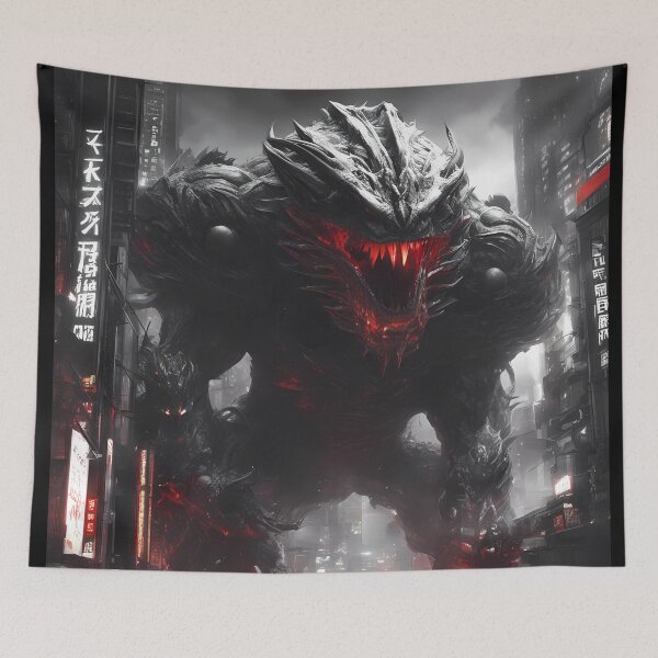 Item preview, Epic Alien Monster in Dystopian Futuristic City designed and sold by MystiqSlav.