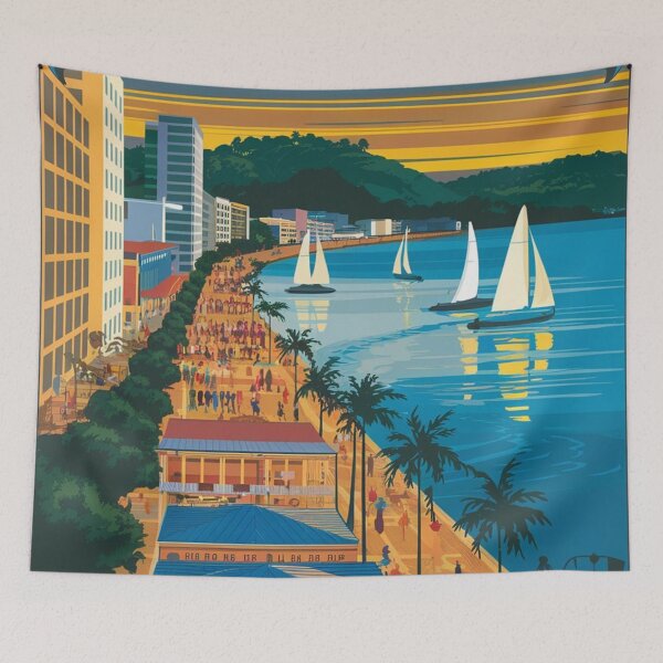 Item preview, Porto Alegre Vintage Travel Poster designed and sold by TravelerRat.
