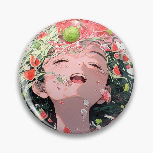 Item preview, Refreshing Lively Watermelon Splash Anime Girl designed and sold by bubblegoth.
