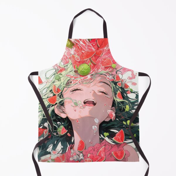 Item preview, Refreshing Lively Watermelon Splash Anime Girl designed and sold by bubblegoth.