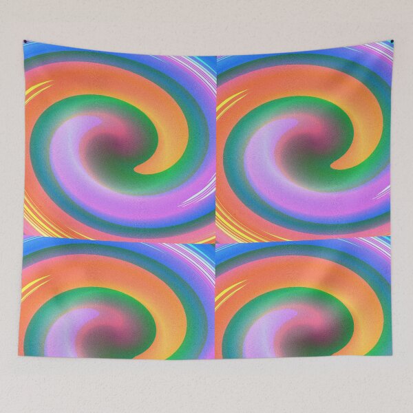 Item preview, Multicolor Vintage Spiral Design – Orange, Purple, Blue and Green with Texture designed and sold by AstronautMerch.